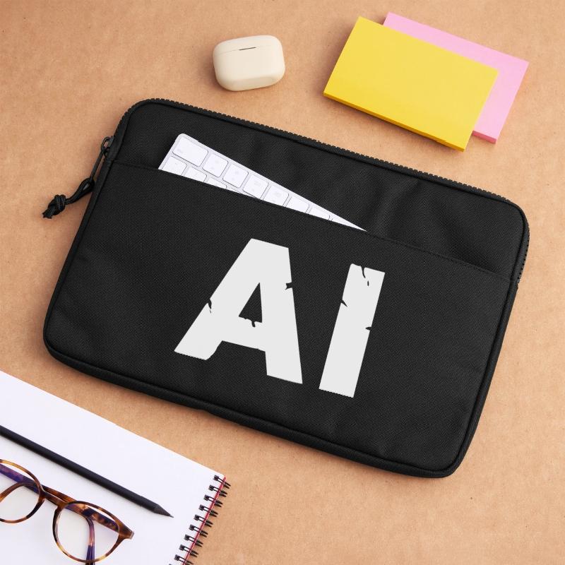 AI Artificial Intelligence Text Grunge Vector Laptop bag 13"