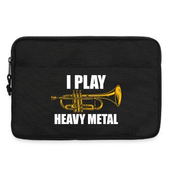 Je joue de la trompette heavy metal - Sacoche pour ordinateur portable 13 pouces - noir - Devant