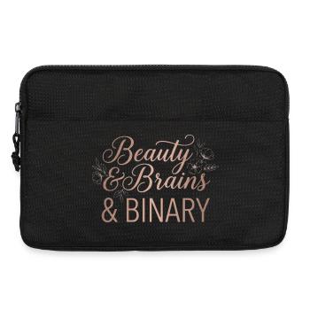 Beauté & Intelligence & Binaire – Design Floral Tech - Sacoche pour ordinateur portable 13 pouces - noir - Devant