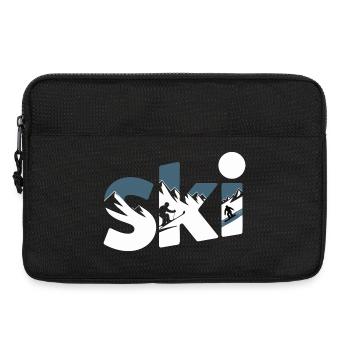 Ski Bergpanorama Typo Design - Laptoptasche 13" - Schwarz - Vorne