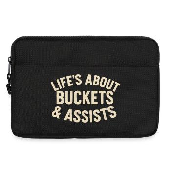 Basketball Life's About Buckets And Assists Baller - Laptoptasche 13" - Schwarz - Vorne