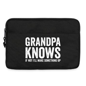 Grandpa knows, if not, I'll invent something funny. - Laptop bag 13" - black - Front