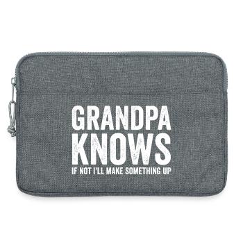 Grandpa knows, if not, I'll invent something funny. - Laptop bag 13" - heather grey - Front