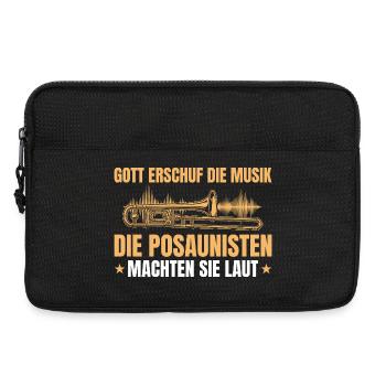 Posaune Musiker – Gott Musik Posaunisten - Laptoptasche 13" - Schwarz - Vorne