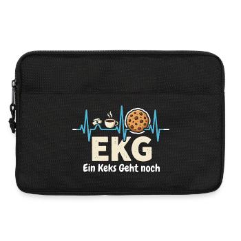 EKG Ein Keks Geht Noch - lustiges Pflege Motiv - Laptoptasche 13" - Schwarz - Vorne