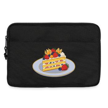 Fruchtige Tortenscheibe mit Beeren - Laptoptasche 13" - Schwarz - Vorne