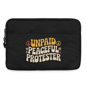 Unpaid Peaceful Protester Activist Saying Demo - Laptop bag 13" - black - Front