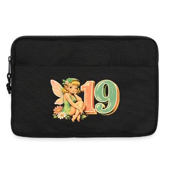 Imprimé promotionnel rétro Elf 19 – Esthétique pastel - Sacoche pour ordinateur portable 13 pouces - noir - Devant