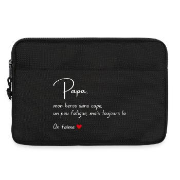 Papa Mon héros Message émouvant enfant - Sacoche pour ordinateur portable 13 pouces - noir - Devant
