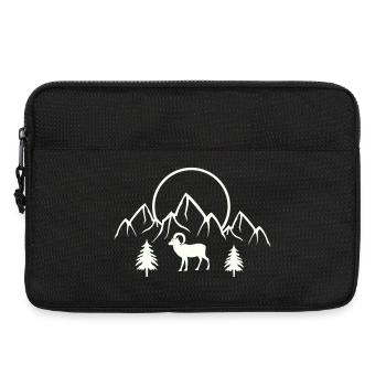 Alpine Mondlandschaft mit Steinbock - Laptoptasche 13" - Schwarz - Vorne