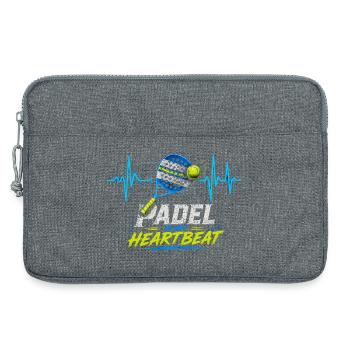 Padel ist mein Herzschlag-Humor-Sport - Laptoptasche 13" - Grau meliert - Vorne