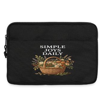 Ferme Cottagecore de Fleurs Panier des Joies Simples - Sacoche pour ordinateur portable 13 pouces - noir - Devant