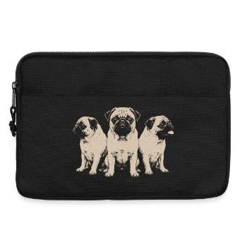 Drei Pugs Retro Trio - Laptoptasche 13" - Schwarz - Vorne