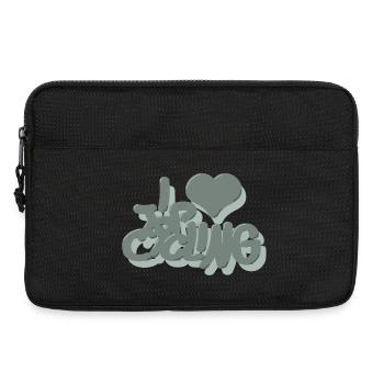I_love_Cycling_pastel_gruen - Laptoptasche 13" - Schwarz - Vorne