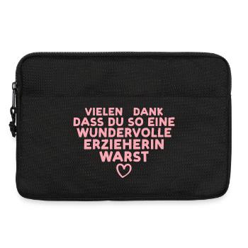 Beste Erzieherin Danke – Geschenk Kindergarten - Laptoptasche 13" - Schwarz - Vorne