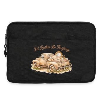 Je Préfère Chiner Brocante Camion Vintage - Sacoche pour ordinateur portable 13 pouces - noir - Devant