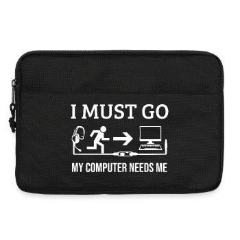 I Must Go: Computer Calls - Laptoptasche 13" - Schwarz - Vorne