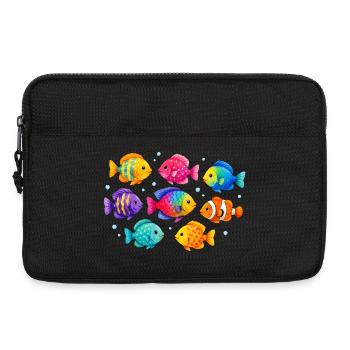 Colorful tropical fish for summer outfits - Laptop bag 13" - black - Front
