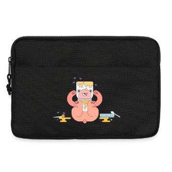 Cute Pink Bear Eating Honey - Laptoptasche 13" - Schwarz - Vorne