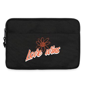 L’amour gagne le Gribouillis de la Fleur - Sacoche pour ordinateur portable 13 pouces - noir - Devant