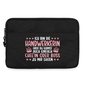 Handwerkerin oder Chefin Handwerk - Laptoptasche 13" - Schwarz - Vorne