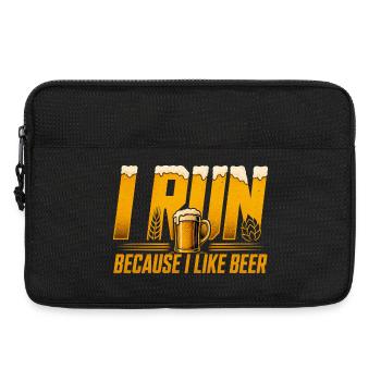 Ich laufe wegen Bier - Lustiges Lauf Shirt - Laptoptasche 13" - Schwarz - Vorne