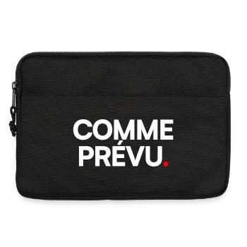 COMME PRÉVU. – Humour Ironique Minimaliste - Sacoche pour ordinateur portable 13 pouces - noir - Devant