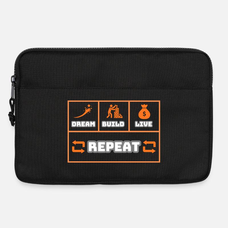 Dream Build Live Repeat - Laptoptasche 13" - Schwarz