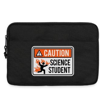 Attention étudiant en sciences - physique / chimie - Sacoche pour ordinateur portable 13 pouces - noir - Devant