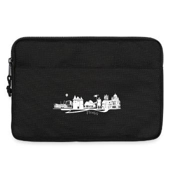 Abstrakte Neuss Stadtsilhouette mit Skyline - Laptoptasche 13" - Schwarz - Vorne