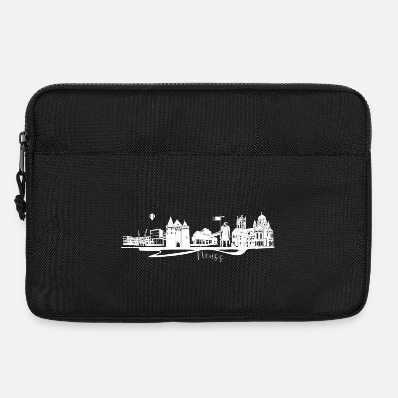 Abstrakte Neuss Stadtsilhouette mit Skyline - Laptoptasche 13" - Schwarz