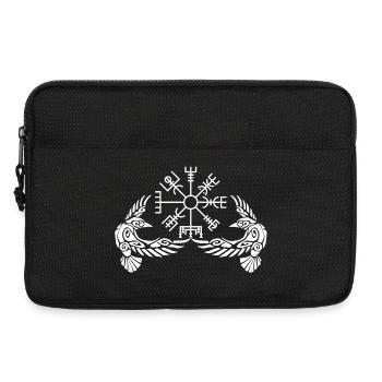 Weiße Krähen und Wikingerkompass - Laptoptasche 13" - Schwarz - Vorne