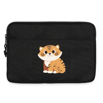 Kuscheltiger Cartoon Streifenmuster - Laptoptasche 13" - Schwarz - Vorne