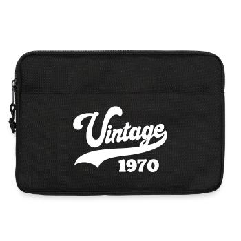 vintage, 1970, anniversaire 52 ans - Sacoche pour ordinateur portable 13 pouces - noir - Devant