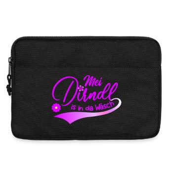 Mei Dirndl is in da Wäsch Trachtenshirt Madl - Laptoptasche 13" - Schwarz - Vorne
