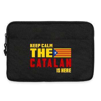 Keep Calm Katalonien Flaggen Design - Laptoptasche 13" - Schwarz - Vorne
