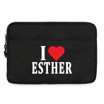 Tee shirt idée cadeau t-shirt I love Esther - Sacoche pour ordinateur portable 13 pouces - noir - Devant