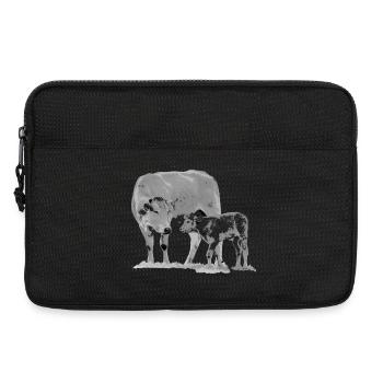 Cow with calf - Laptop bag 13" - black - Front
