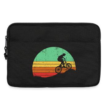 Retro Sunset Cyclist Silhouette - Laptop bag 13" - black - Front