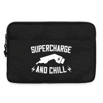 Supercharge And Chill - for electric car fans - Laptop bag 13" - black - Front