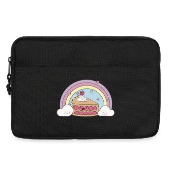 Kawaii Erdbeerkuchen – Sweet Design 🍰🌈 - Laptoptasche 13" - Schwarz - Vorne