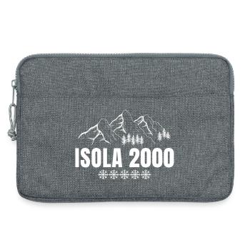 ski, station de ski, domaine skiable, skieur - Sacoche pour ordinateur portable 13 pouces - gris chiné - Devant