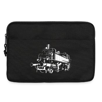 retro locomotive saxon railway illustration train - Laptop bag 13" - black - Front