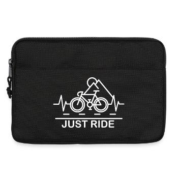Fahrrad Rennrad Herzschlag Linien Gravel Puls Logo - Laptoptasche 13" - Schwarz - Vorne