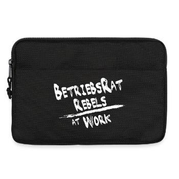 Betriebsrat rebels weiss für schwarzen Hintergrund - Laptoptasche 13" - Schwarz - Vorne