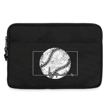Baseball Heartbeat Emblem - Laptop bag 13" - black - Front