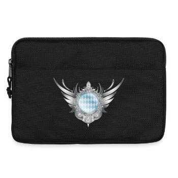 Écusson d’aile en argent avec motif en losange - Sacoche pour ordinateur portable 13 pouces - noir - Devant