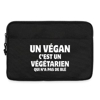végan, végane, végétarien, alimentation - Sacoche pour ordinateur portable 13 pouces - noir - Devant