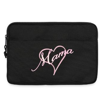 Maman avec coeur fille rose - Sacoche pour ordinateur portable 13 pouces - noir - Devant
