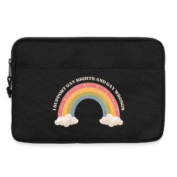 I Support Gay Rights – Pastell Regenbogen Shirt - Laptoptasche 13" - Schwarz - Vorne